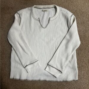 Madewell Cozy White Waffle Knit Top